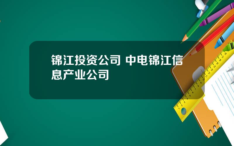 锦江投资公司 中电锦江信息产业公司